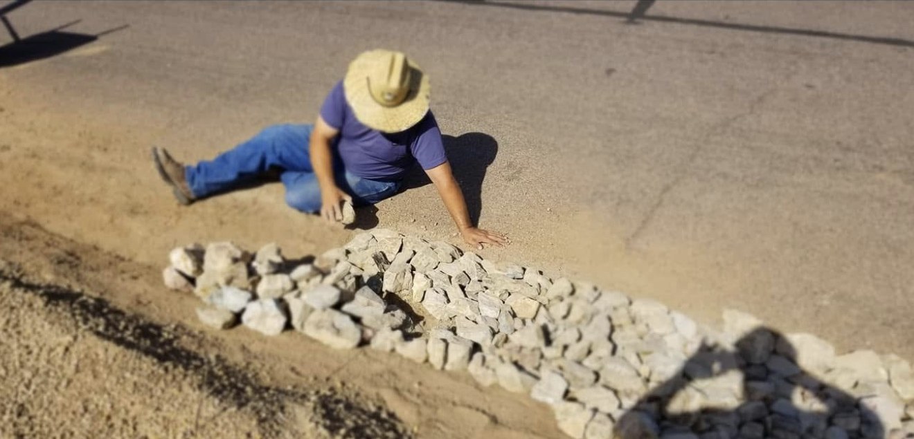 Hand-Set Rock Drainage Swale